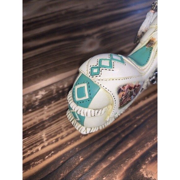 Native American Turquoise Feather Dreamcatcher Motorcycle Resin Figurine Decor - Picture 9 of 10